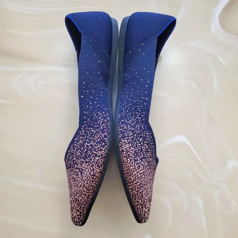 Rothy’s The Point Midnight Metallic Limited Edition Points Flats Size 10.5